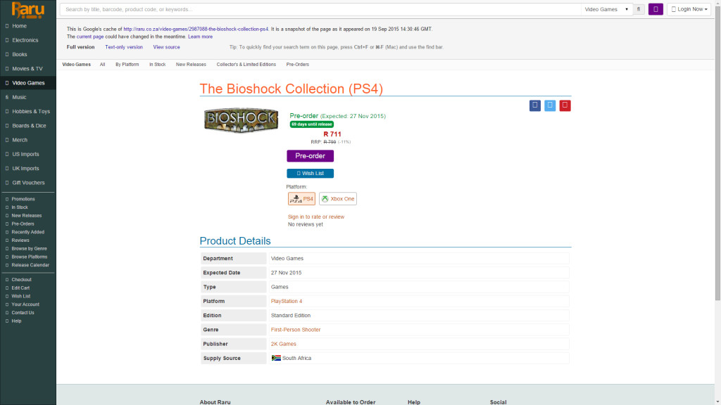 Bioshock Collection — Leak