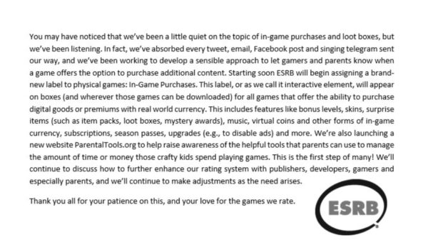 ESRB — “In-Game Purchases”