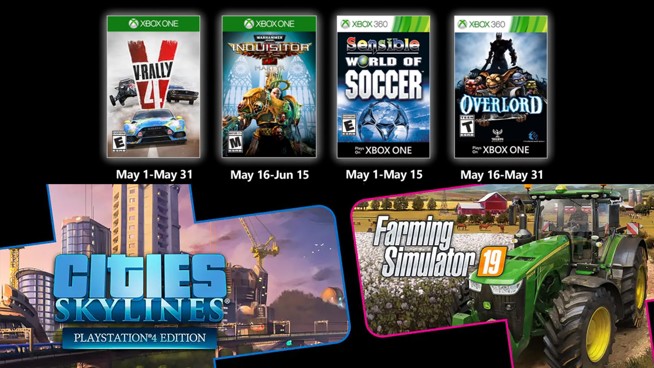 Free PlayStation  Xbox Video Games Coming May 2020 ...