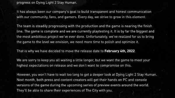 Dying Light 2 — Delay